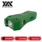 Green Slim Mini Rechargeable Stun Gun With Led Flashlight & Black Nylon Holster. Fixed Price $20.99.