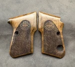 Beretta 950 Jetfire Walnut Wood Grips W. Safety Cut. Gritty. Fits 950b 950bs. Fixed Price $45.00.