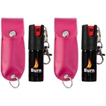 2 Pack Burn Pepper Spray 1/2oz Self Defense Keychain With Pink Holster Case. Fixed Price $11.95.