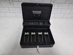 Sgorlds Cash Box W/money Tray & Lock 2 Keys, Large Money Safe 12" X 9.5". Fixed Price $19.97.
