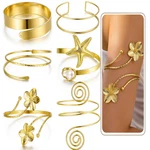 17km 6pcs Gold Arm Cuff Bracelets For Women Boho Statement Upper. Fixed Price $22.92.