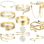 Eielo 10pcs Arm Cuff Bracelets For Women Upper Bands Snake Feather Armband. Fixed Price $29.98.