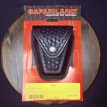 Safariland 190-4 Handcuff Pouch Basketweave Leather Top Flap Chrome Snap. Fixed Price $29.70.