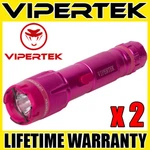 (2) Vipertek Pink Vts-t03 Heavy Duty Metal Stun Gun Self Defense Wholesale Lot. Fixed Price $33.99.