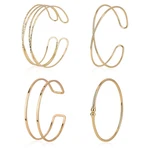 Mikovivi 4pcs Gold Arm Cuffs Minimalist Upper Bracelet Band Bangle Armlet. Fixed Price $17.63.