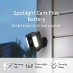New Ring Spotlight Cam Plus Battery 2-way Talk, Color Night Vision Siren - Black. Fixed Price $119.98.