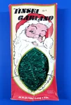 Vintage Union Wadding Green Tinsel Christmas Garland 25 Feet X 3" Nos Santa Box. Fixed Price $25.95.