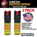 2 Pk Maximum Strength Pepper Spray 1/2 Oz Cheetah Self Defense - Black Case. Fixed Price $14.99.