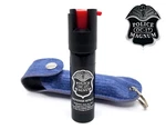 .75oz Police Magnum Blue Denim Self Defense Pepper Spray Keychain Clip Holster. Fixed Price $9.95.