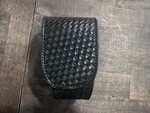 Asp Duty Cuff Case 56132 Black Leather Basketweave. Fits Chain, Hinged Or Rigid. Fixed Price $59.00.